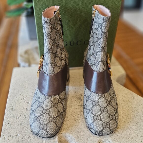 GUCCI Blondie GG-Supreme Canvas Boots - Picture 3 of 13